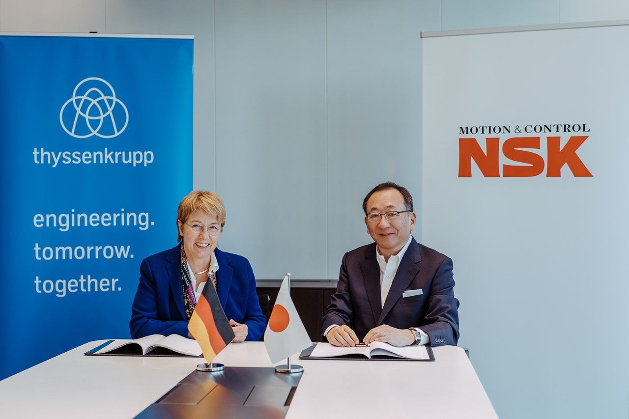 Martina Merz, CEO of thyssenkrupp AG, Saimon Nogami, Executive Senior Vice President NSK Ltd Martina Merz, CEO of thyssenkrupp AG, with Saimon Nogami, Executive Senior Vice President of NSK Ltd