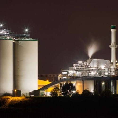Petrochemical, Industry landscape by night Petrochemical, Industry landscape by night