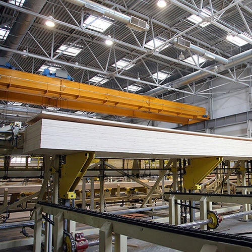Others, wood processing line NSK linear guides in a conveyor unit at a timber plant