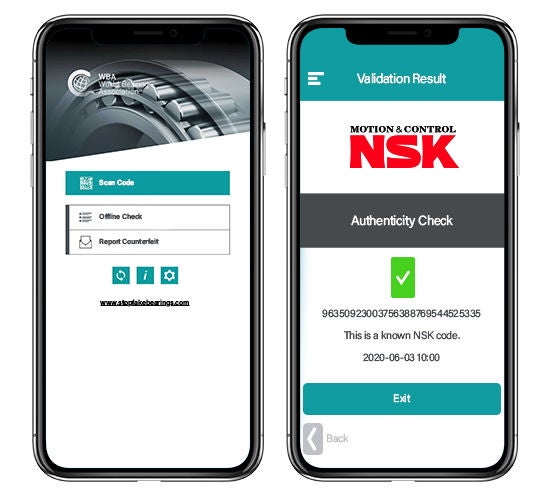 WBA App, NSK Authenticity check WBA App