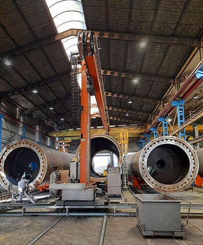 Wind, Circular Welding Column, Wind mill, tower sections Circular welding columns rely on NSK RA series roller guides