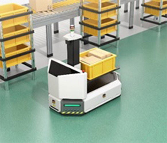 Automated guided vehicle The noise produced by conventional AGVs makes them unsuitable for use in quiet locations