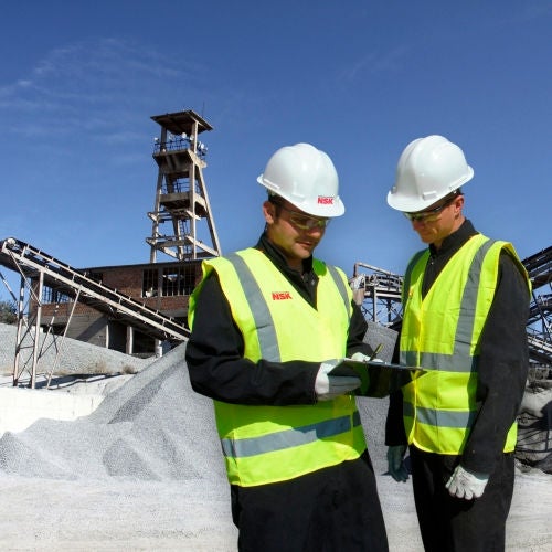 Cement, Men, Survey Conveyors in a stone quarry